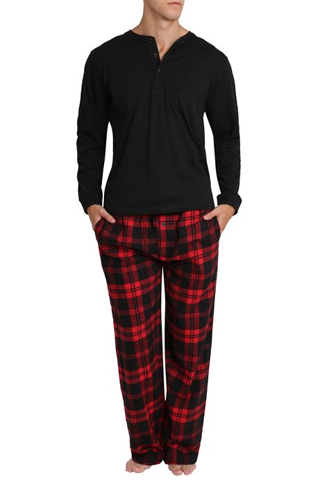 black and red flannel pajama pants|More.